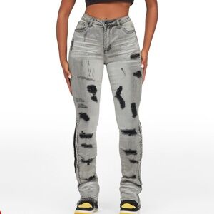 Trendy Black Distressed Women's Skinny Jeans